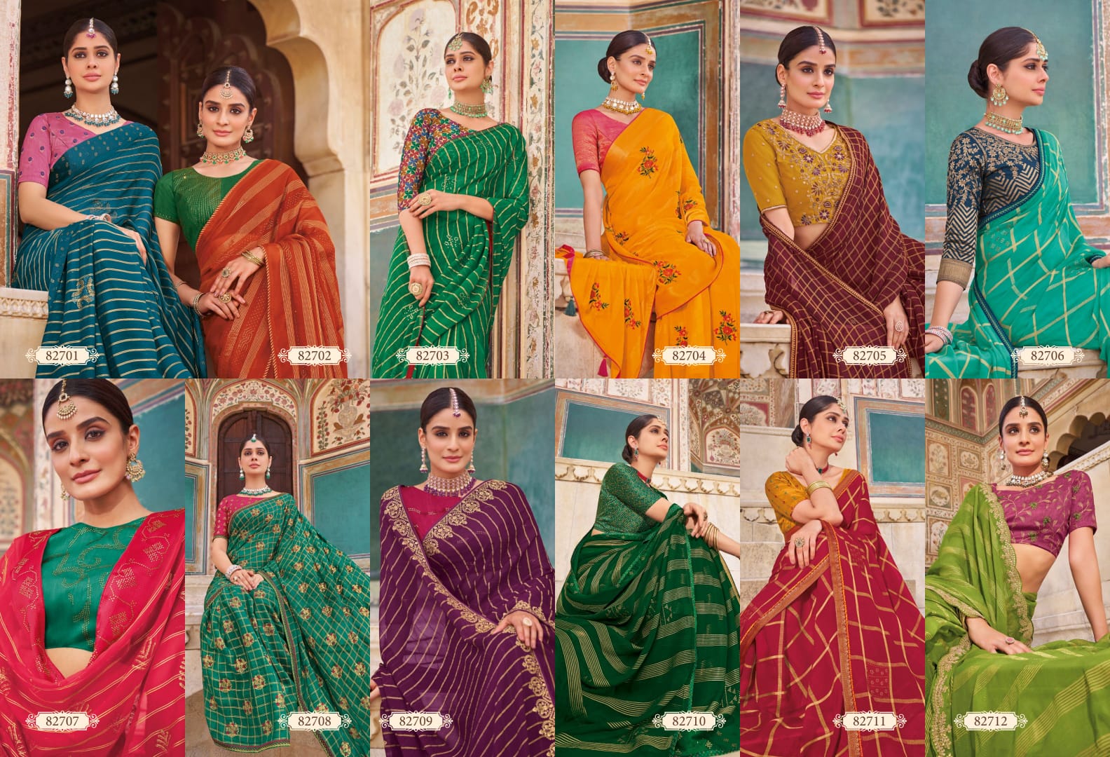 Raj Rani Vol 2 By Vipul Weaving Chiffon Saree Surat Wholesale Market